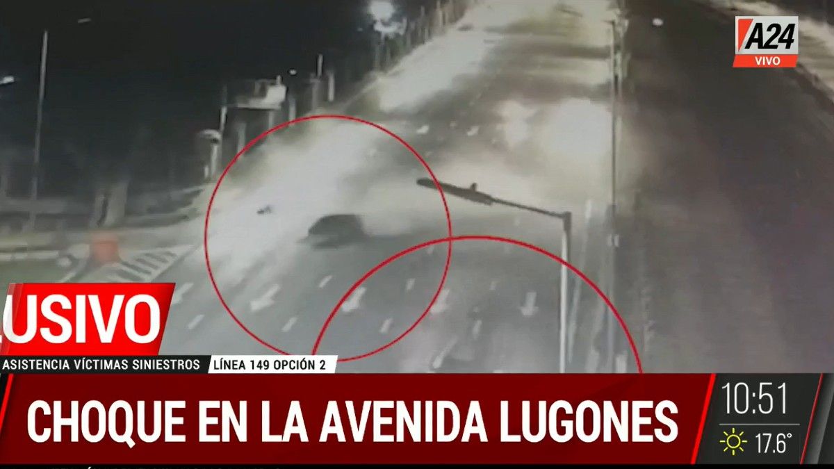 El video del impresionante accidente en la Avenida Lugones. (Foto: Captura Tv)&nbsp;