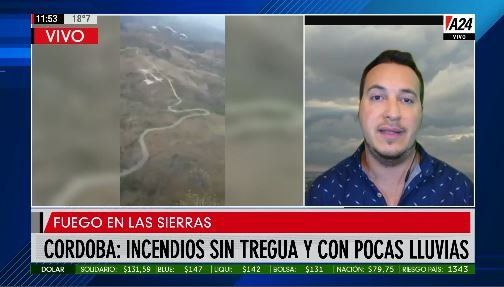 Sin lluvias, el fuego sigue sin control en las sierras de Córdoba