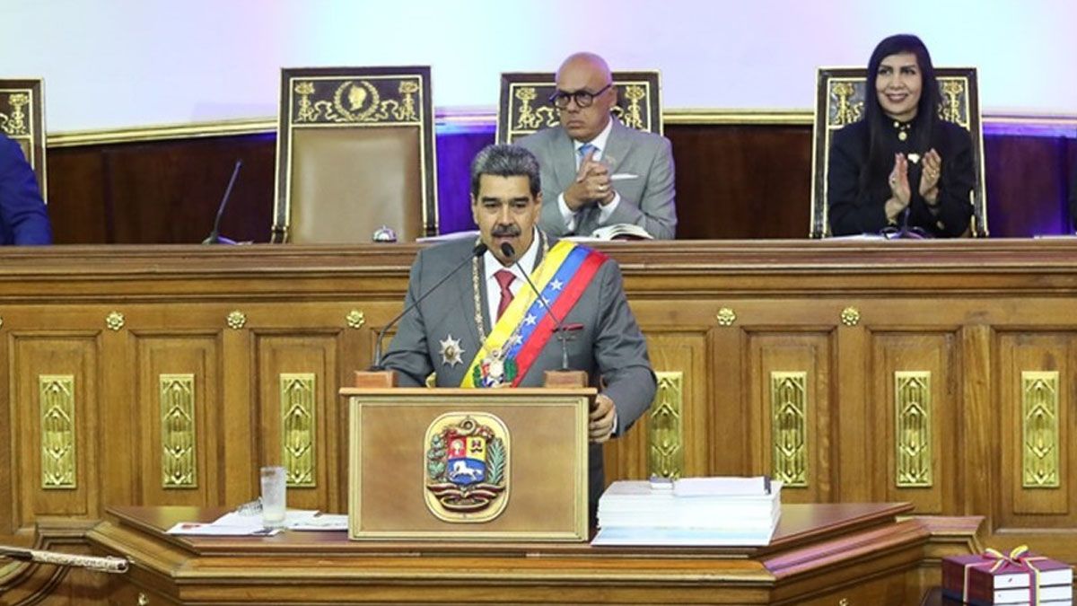 Nicolás Maduro atacó al presidente argentino desde la Asamblea Nacional de Venezuela.(Foto: Captura de TV)