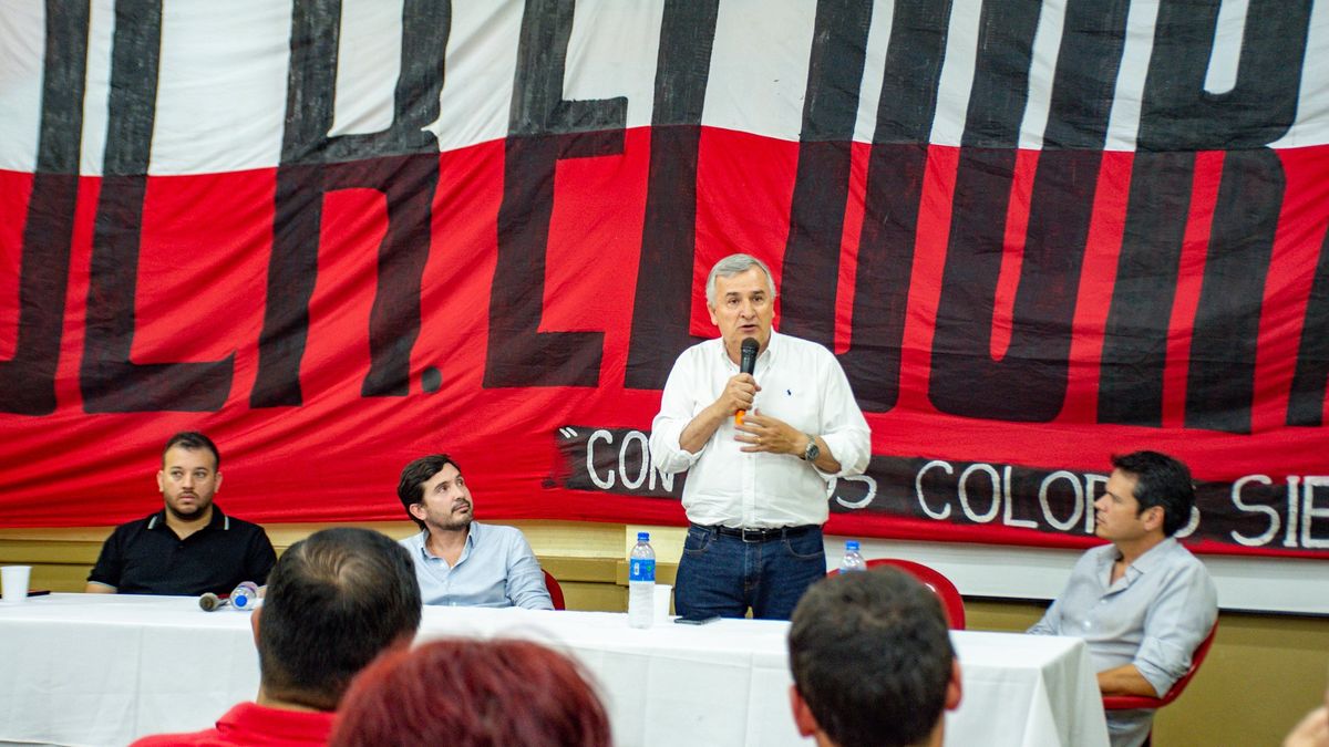 Gerardo Morales durante su presentación en Misiones (Foto: Twitter de Gerardo Morales).