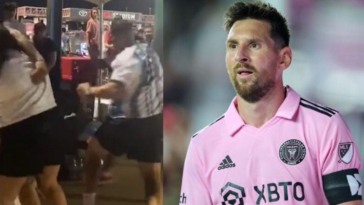 Violenta pelea en las afueras del estadio de Dallas en el final del partido de Messi (Foto: captura de video)