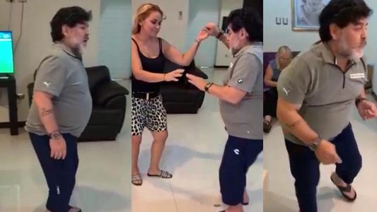 Se filtró un video íntimo de Diego Maradona bailando con Verónica Ojeda y donde termina bajándose los pantalones