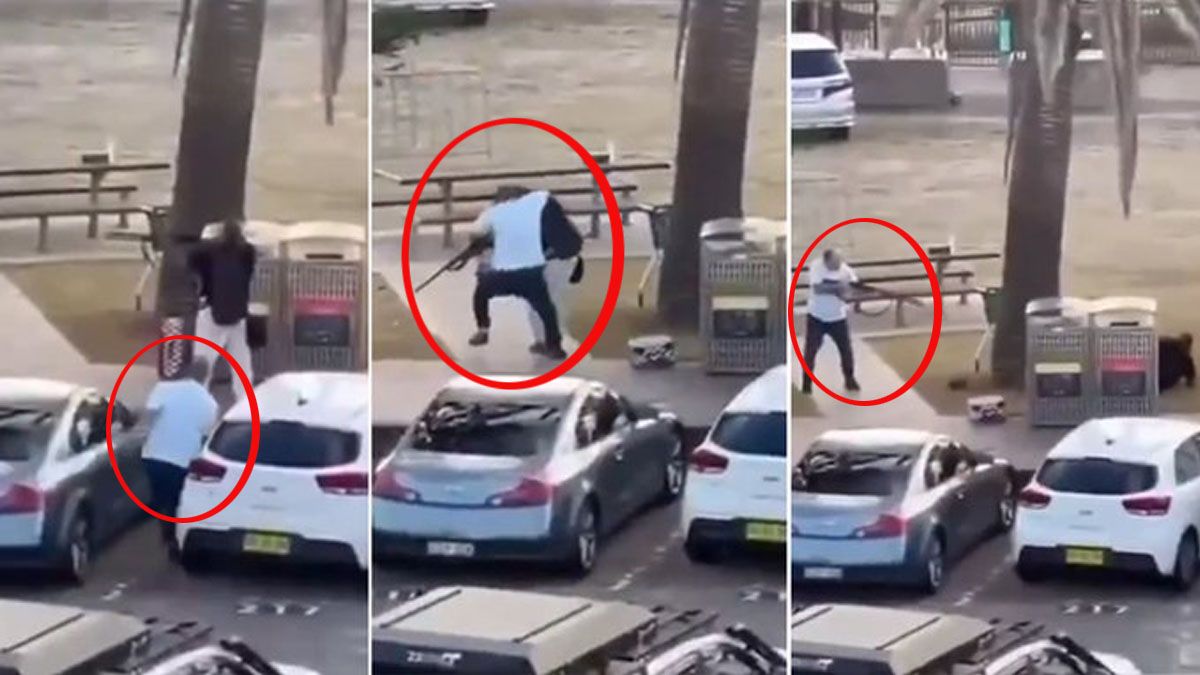 La secuencia del valiente acto del verdulero musulmán que desarmó a uno de los terroristas en Sidney. (Foto: A24.com)