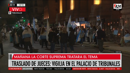 Jueces desplazados: vigilia en Tribunales a la espera de la decisión de la Corte Suprema