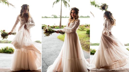 La diseñadora Ofe Aquino revela los detalles del vestido de novia de Andrea Quattrocchi