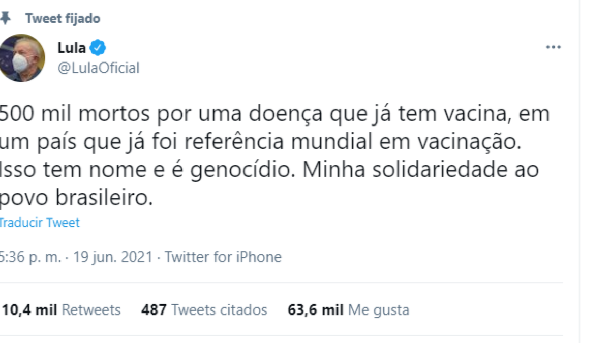 Brasil superó el medio millón de muertos por Covid-19 y Lula dijo que es un genocidio