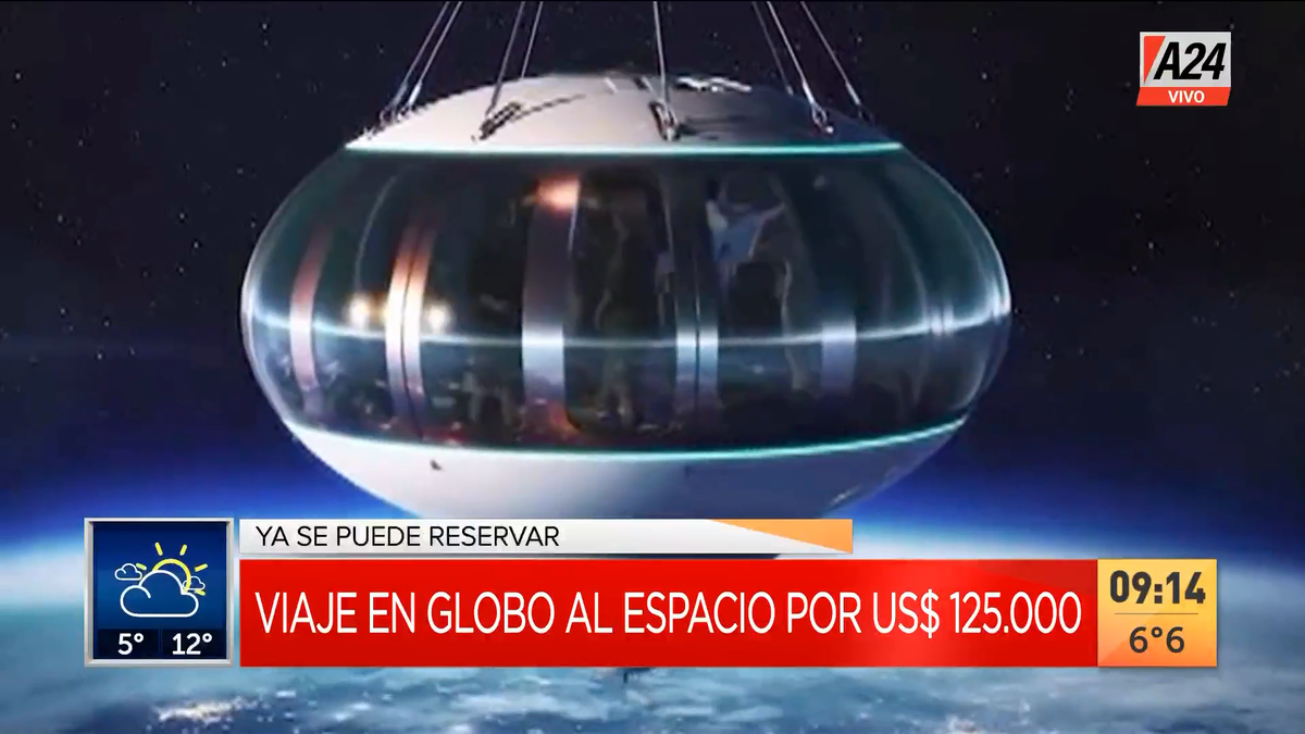 ¿Te imaginaste dar una vuelta en globo por el Espacio? (Captura de Tv)