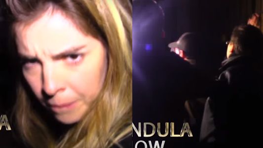 Forcejeo con la prensa en la función de Dalma Maradona