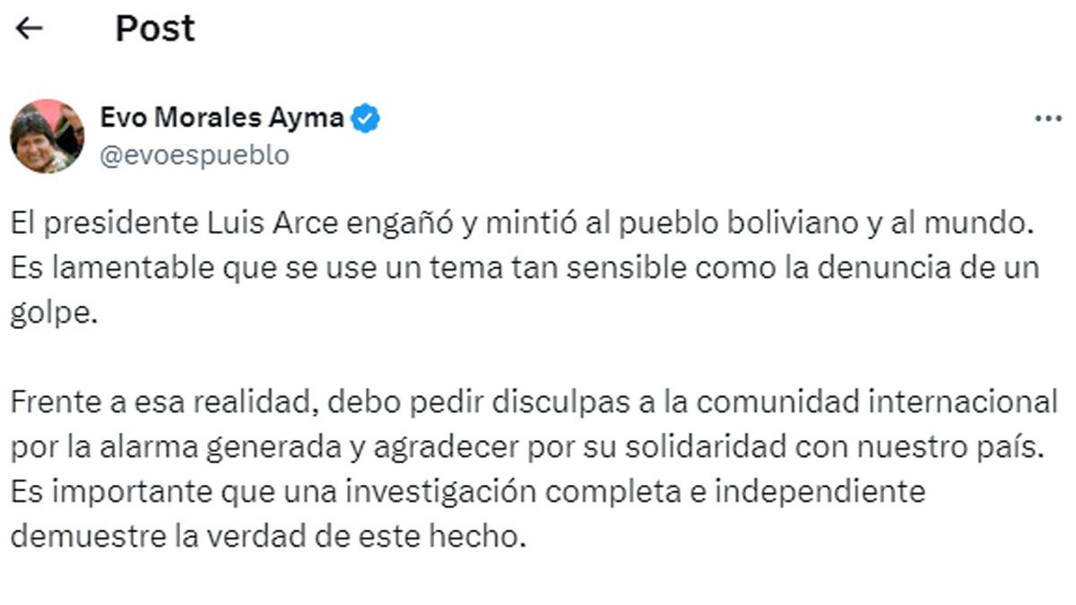 Bolivia Evo Morales Acusó Al Presidente Luis Arce De Engañar Al Pueblo Con Un Autogolpe 2392