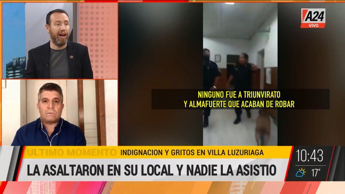 La indignación de la vecina por la falta de asistencia policial en un robo quedó registrada en un video (Foto: captura de TV).