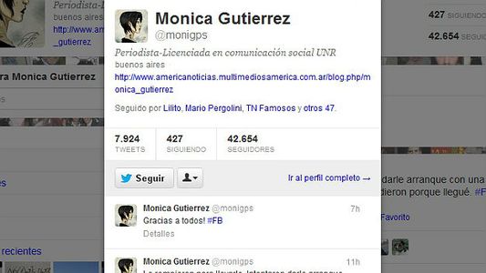 Mónica Gutiérrez, víctima de un asalto el fin de semana