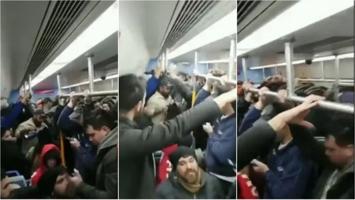 Así se viaja en el Sarmiento por la mañana. (Foto: captura)