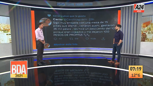Explotó el debate sobre la mezquina propina a una moza