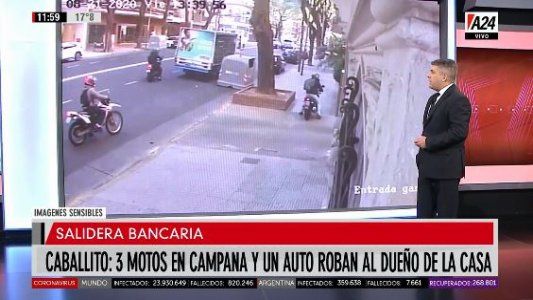 Banda de “motochorros” hicieron una salidera bancaria en Caballito