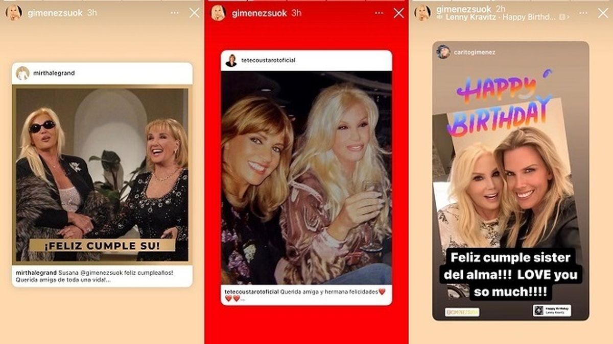 Este s&aacute;bado Susana Gim&eacute;nez acus&oacute; recibo de los saludos de cumplea&ntilde;os de sus seres queridos y amigos verdaderos.&nbsp;