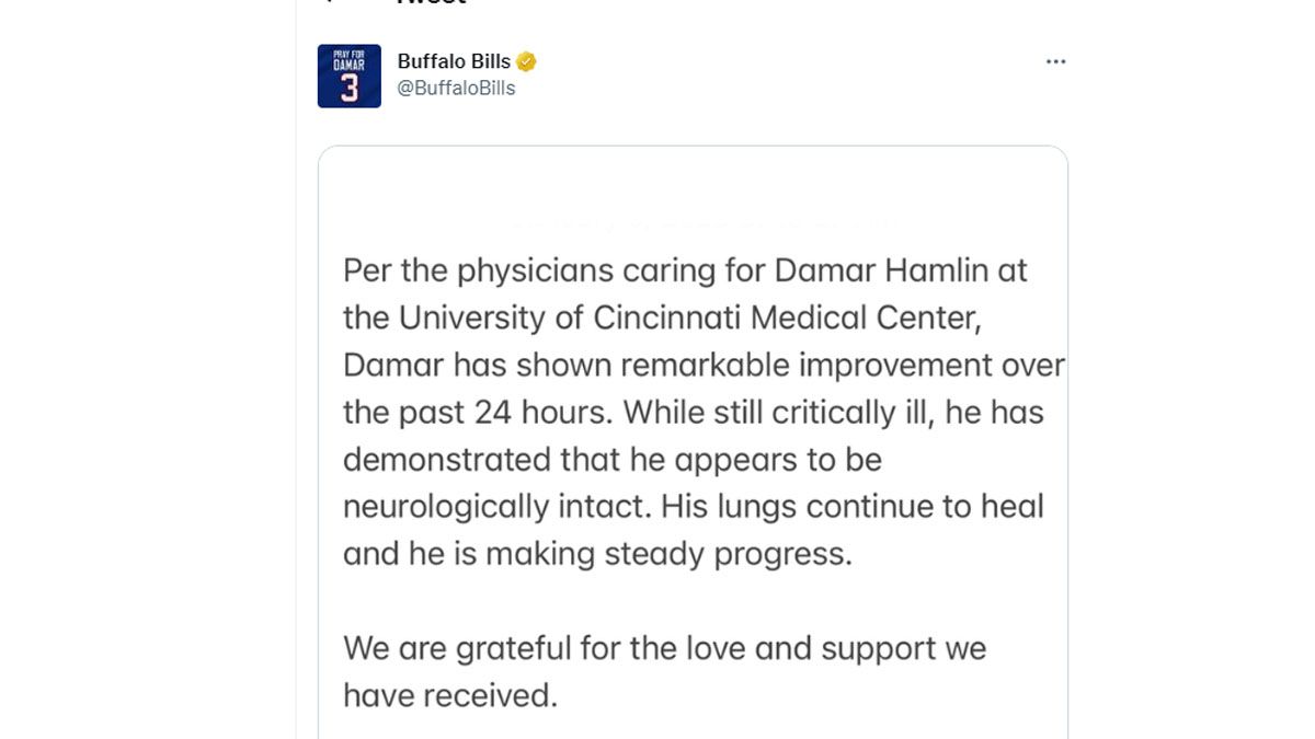 Médicos autorizam Damar Hamlin a voltar a jogar futebol americano - Mais  modalidades - SAPO Desporto