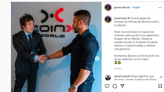 ¿Estafa piramidal? La CNV investiga a una criptomoneda que promocionaba Javier Milei