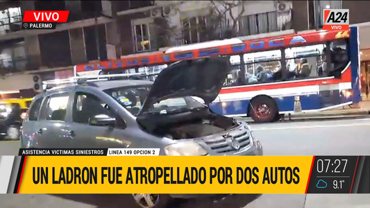 Tras robar, un ladrón fue atropellado por dos autos
