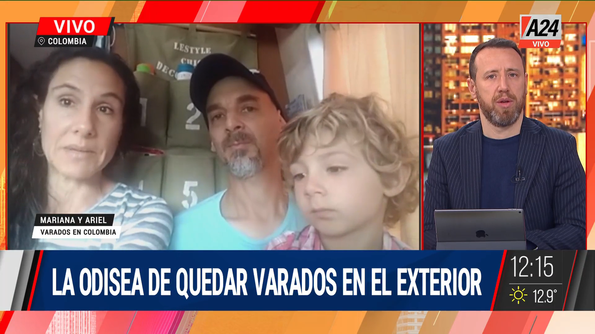El drama de una familia de argentinos varados en Colombia (Foto: captura de TV).