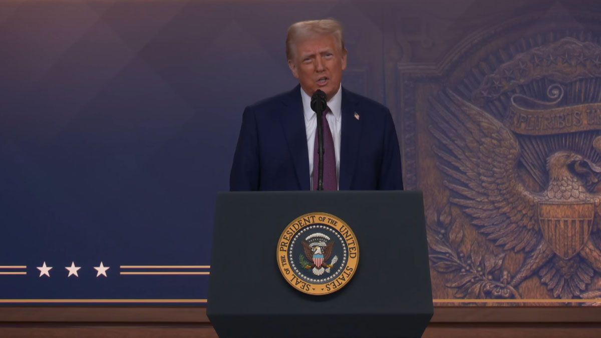 Donald Trump por video conferencia en el foro de Davos. (Captura de TV)