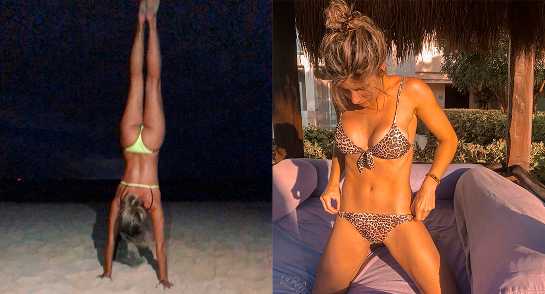Laurita se divierte hasta tarde en las playas de México