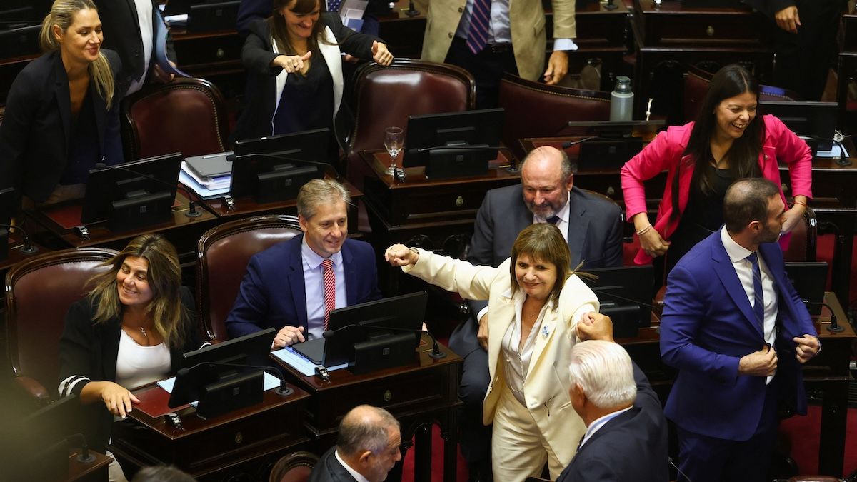 Los senadores oficialista y sus aliados celebraron la sanción de la ley (Foto: Reuters).