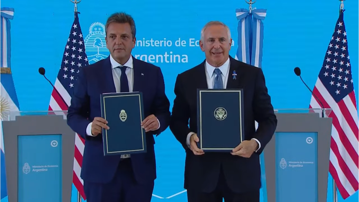 Intercambio de información con Estados Unidos: los datos llegarán en septiembre de 2024&nbsp; (Foto: captura YouTube Presidencia de la Nación).