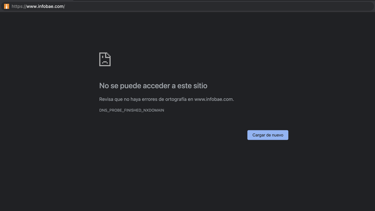 Infobae fue uno de los sitios caídos.. Amazon Web Services negó que sea por sus servicios.