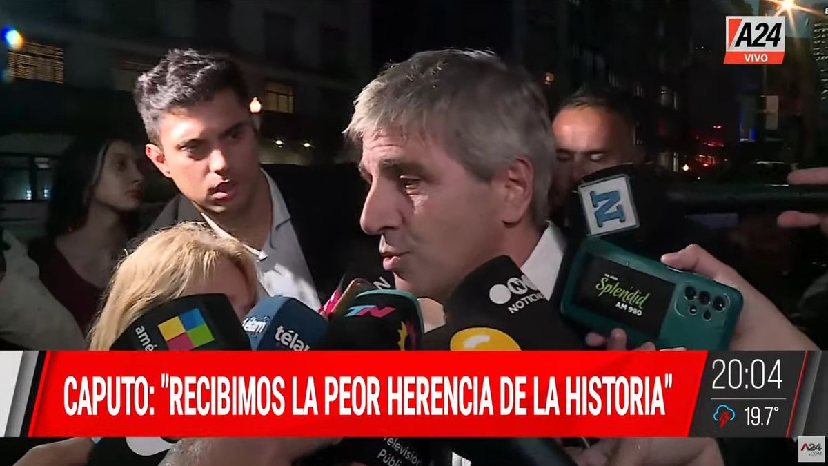 Luis Caputo dijo que recibirán la peor herencia de la historia y confirmó a uno de sus asesores. (Captura)