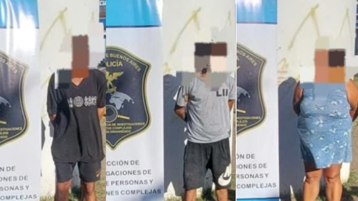 Los tres detenidos acusados de explotación infantil en La Plata.