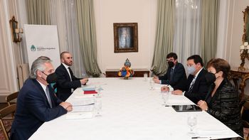 Foto del encuentro que tuvieron Alberto Fernández y Kristalina Georgieva en Roma. Foto del encuentro que tuvieron Alberto Fernández y Kristalina Georgieva en Roma.