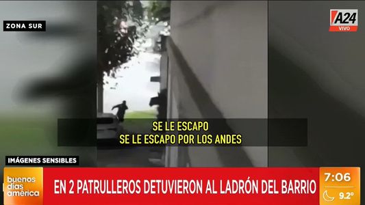 ¡Pegale un tiro!: un ladrón logró escapar de dos patrulleros y los vecinos salieron a los gritos