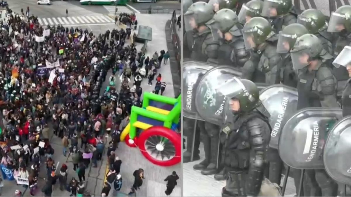 Marcha contra el ajuste en discapacidad: intervención policial y un protocolo que generó indignación (Foto: captura A24).
