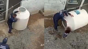 El video de la nena rescatada de un tanque de agua donde la habían encerrado sus padres por un insólito motivo