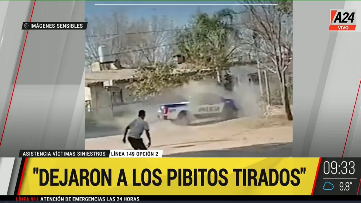Así huía el patrullero involucrado. Foto: captura de Tv.&nbsp;