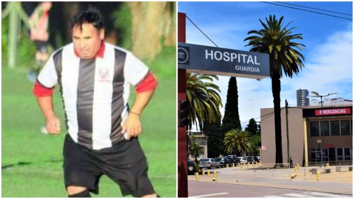 Un hombre fue a jugar un partido de fútbol amateur