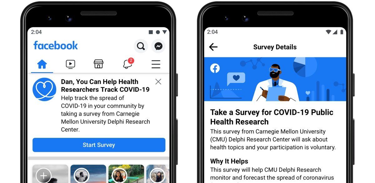 Facebook amplía sus herramientas para combatir la pandemia con una encuesta mundial para evitar la propagación