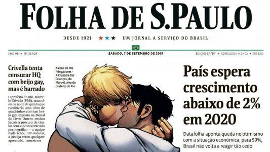 El alcalde de Río intentó censurar un cómic y el principal diario de Brasil respondió publicando en tapa la foto que incomodaba