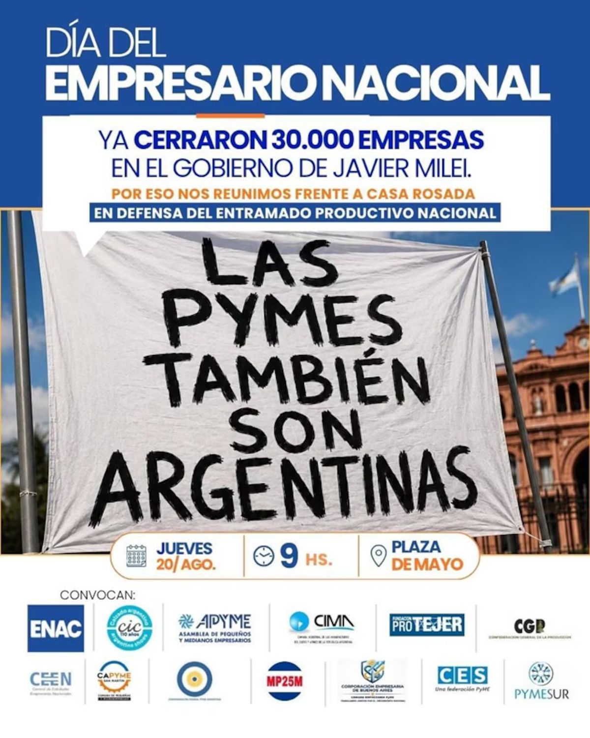"Las pymes son argentinas", es el lema que utiliza el sector de la peque&ntilde;a y mediana empresa para visibilizar la ca&iacute;da de la actividad. (Foto: redes sociales).