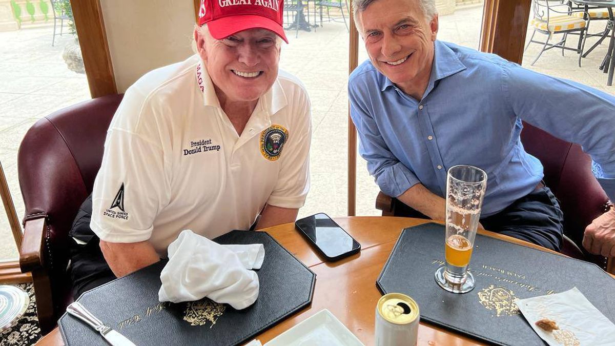 Donald Trump y Mauricio Macri juntos en un almuerzo. (Twitter)
