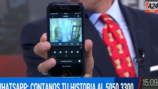 La reacción de Robertito Funes Ugarte al ver humo en su cocina por las cámaras de seguridad