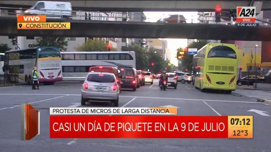 Piquete en la Av. 9 de Julio: caos de tránsito