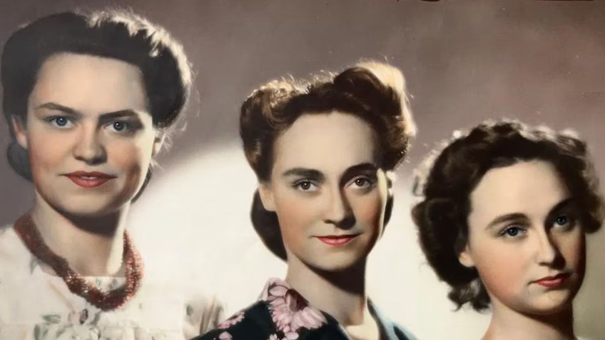 Ruth, la menor, junto a sus hermanas. Las mayores sirvieron como espías en la II Guerra Mundial. (foto: Gentileza Penguin News)