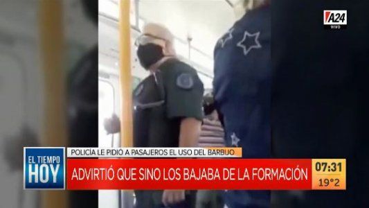 Policía instó a los pasajeros el uso del barbijo en el Tren Sarmiento