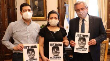 Alberto Fernández recibió a los padres de Fernándo Baéz Sosa en la Casa Rosada