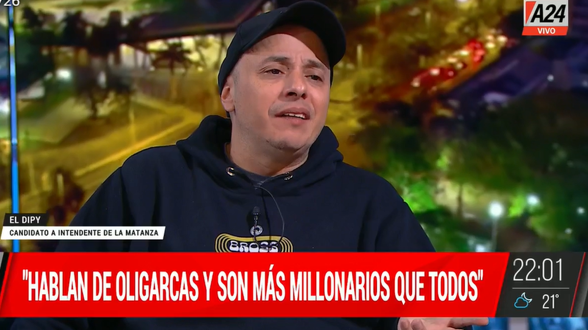 El Dipy fue duro con el kirchnerismo que gobierna La Matanza. (Foto: captura A24)