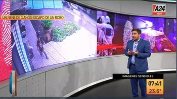 José C. Paz: así un nene escapó del robo a un consultorio. (Captura de Tv)