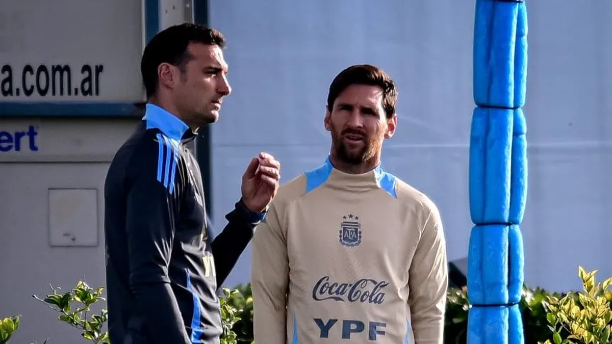 Lionel Scaloni y Lionel Messi.&nbsp;