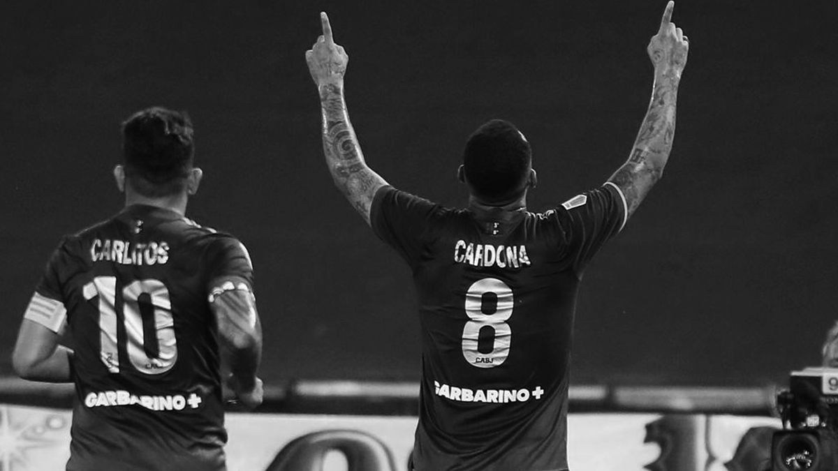 Tevez y Cardona el domingo pasado.