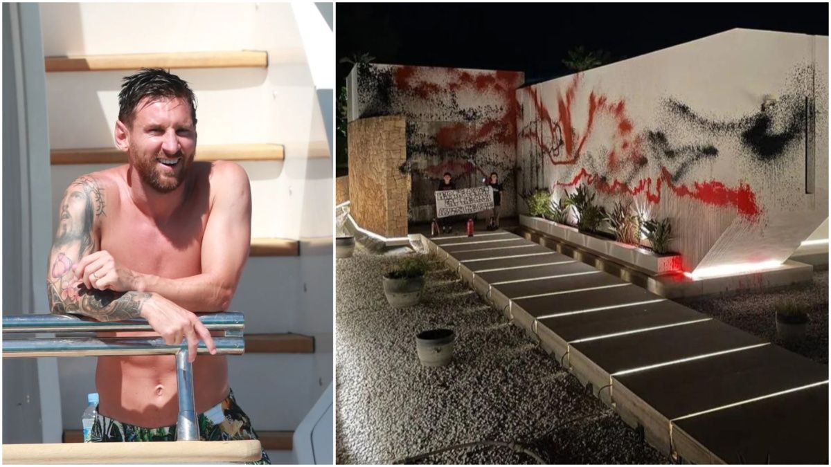 Vandalizaron con pintura la mansión de Messi en Ibiza: el mensaje que dejaron